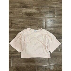 Cabi Women’s Light Pink Cropped Sweater With 3/4 Bell Sleeves EUC Spring Knit